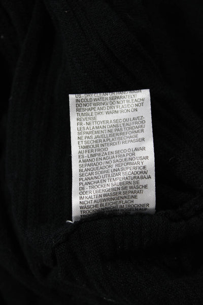 Minnie Rose Women Basic Black V-Neck Long Sleeve Top Size XS