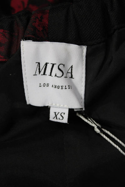 Misa Womens Sleeveless Rose Floral Blouse Black Polyester Rayon Size XS