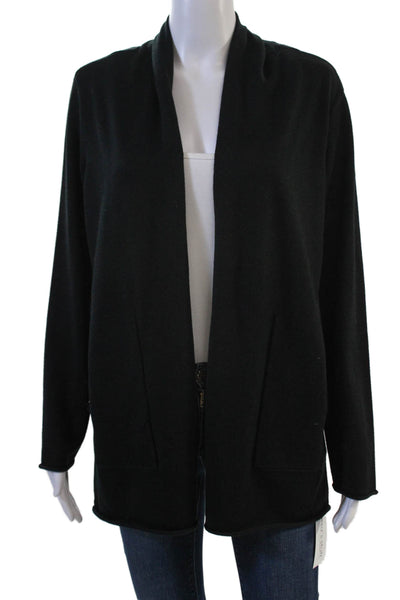 Metric Knits Unisex Cardigan Black Long Sleeve Size L