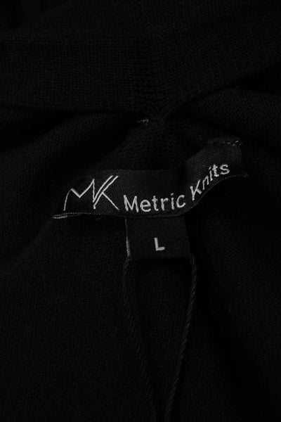 Metric Knits Unisex Cardigan Black Long Sleeve Size L