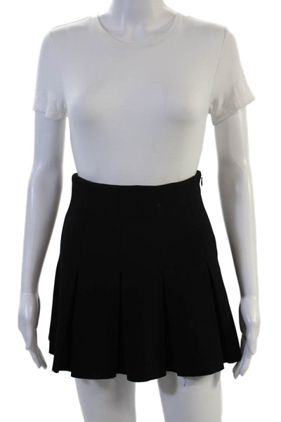 Nicholas Women Mini Pleated Skater Skirt Black 100% Cotton Short Size 0