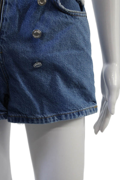 Zara Women Mini Skort Blue Cotton Size XS