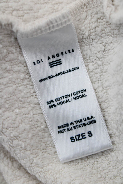 SOL ANGELES Womens Beige Pullover Sweatshirt Crew Neck Long Sleeve Size S