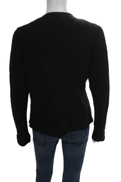 Christopher Fischer Unisex Cardigan 100% Cashmere Black Long Sleeve Size M