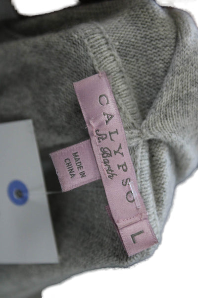 Calypso Saint Barth Unisex Gray Cashmere Cardigan 3/4 Sleeve Size L