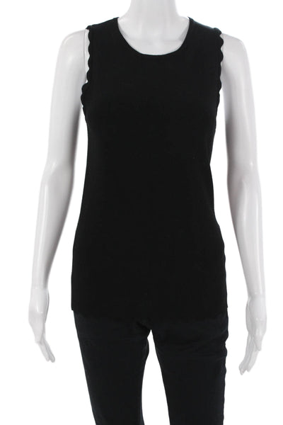 Minnie Rose Women Black Basic Sleeveless Tank Top Round Neck Size XL