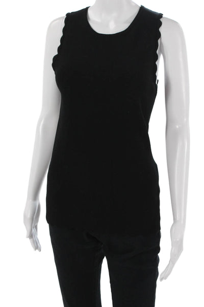 Minnie Rose Women Black Basic Sleeveless Tank Top Round Neck Size XL