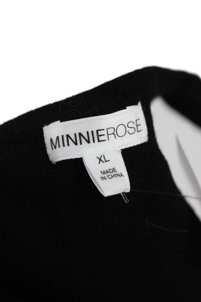 Minnie Rose Women Black Basic Sleeveless Tank Top Round Neck Size XL