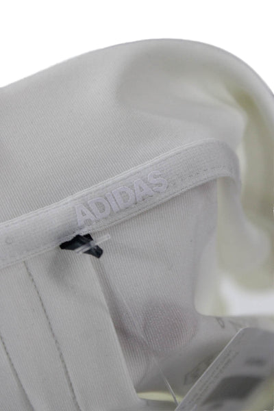 Adidas Womens Basic Polo Short Sleeve Collared Rayon White Size M