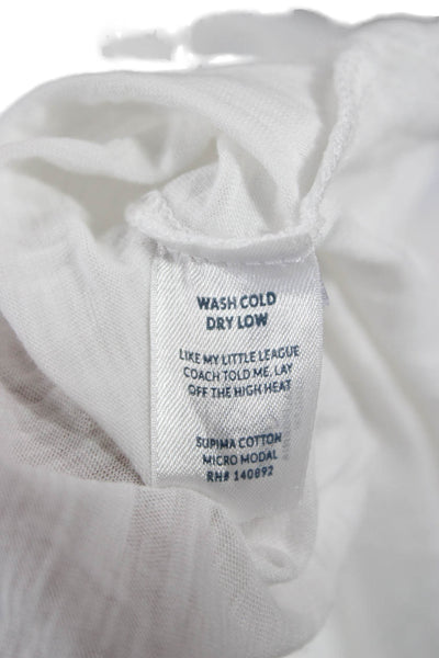 Marine Layer Women Basic White Supima Cotton Modal T-Shirt Round Neck Size L