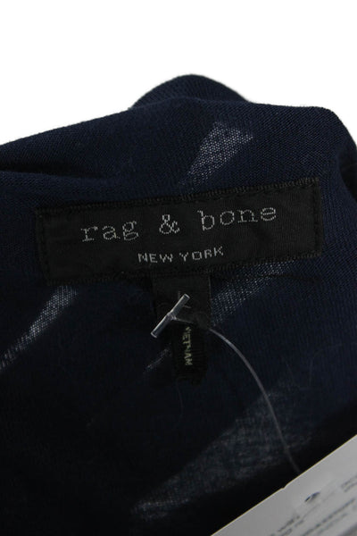Rag & Bone Women Dark Blue Rayon Basic Short Sleeve Tee Size L