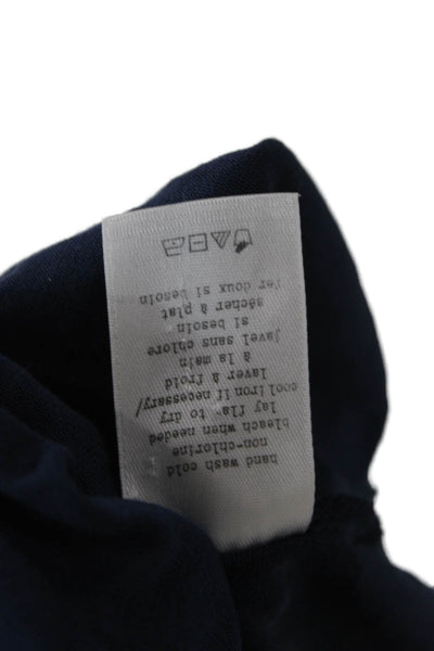 Rag & Bone Women Dark Blue Rayon Basic Short Sleeve Tee Size L