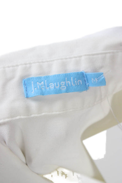 J. Mclaughlin Women Sleeveless Collared Basic Button-Up White Size M