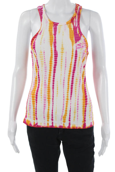 YFB Womens Basic Striped Sleeveless Tank Top White Round Neck Size M