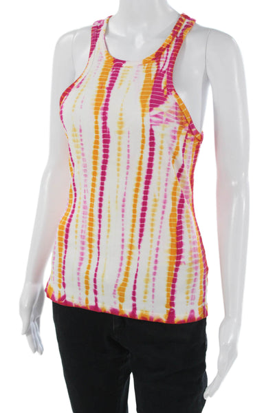 YFB Womens Basic Striped Sleeveless Tank Top White Round Neck Size M