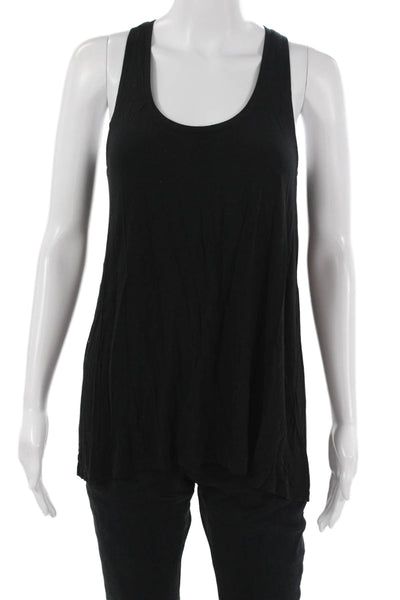 Vince Womens Black Cotton Basic Sleeveless Tank Round Neck Size M