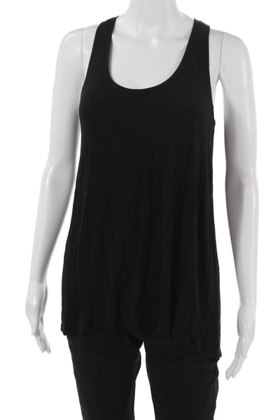 Vince Womens Black Cotton Basic Sleeveless Tank Round Neck Size M