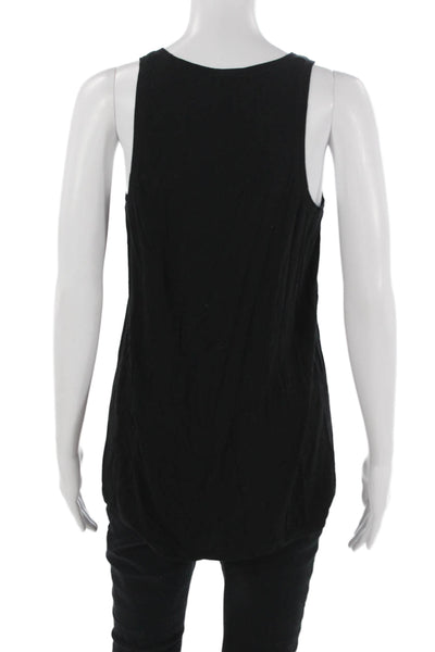 Vince Womens Black Cotton Basic Sleeveless Tank Round Neck Size M