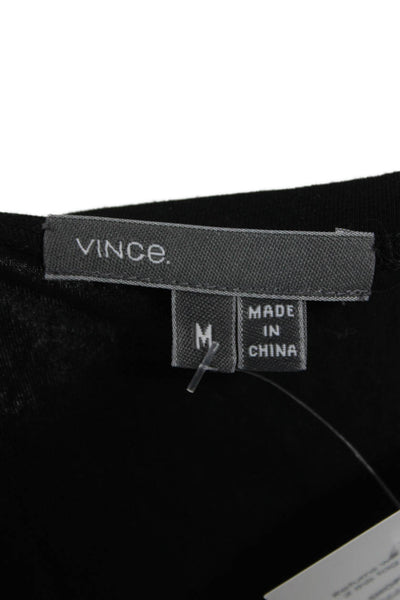 Vince Womens Black Cotton Basic Sleeveless Tank Round Neck Size M