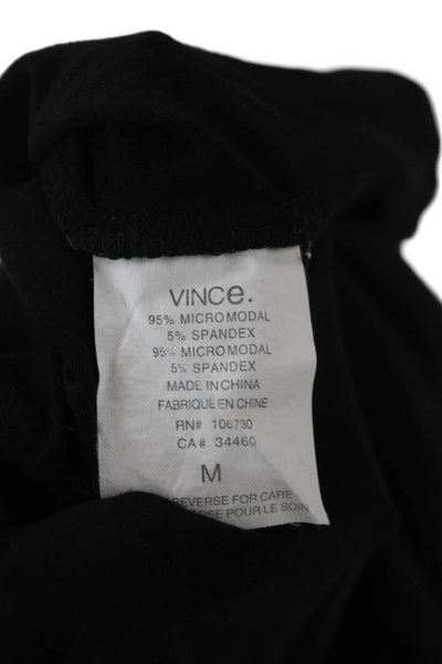 Vince Womens Black Cotton Basic Sleeveless Tank Round Neck Size M