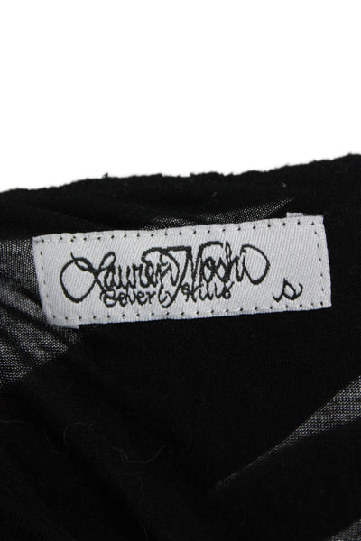 Lauren Moshi Womens Black Skull Basic T-Shirt Short Sleeve Round Neck Size S