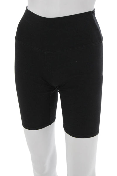 LA Made Unisex Biker Shorts Black Cotton Spandex Size XS