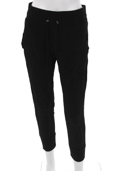 Monrow Womens Jogger Sweatpants Black Drawstring Rayon Size S