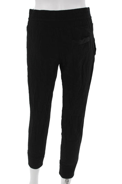 Monrow Womens Jogger Sweatpants Black Drawstring Rayon Size S