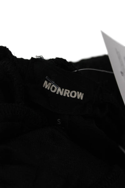 Monrow Womens Jogger Sweatpants Black Drawstring Rayon Size S
