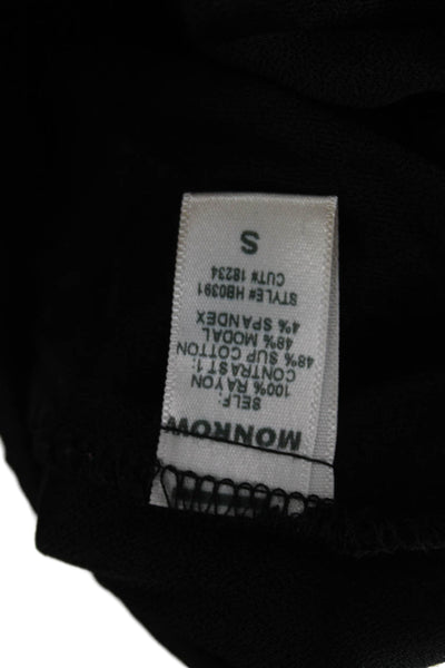 Monrow Womens Jogger Sweatpants Black Drawstring Rayon Size S