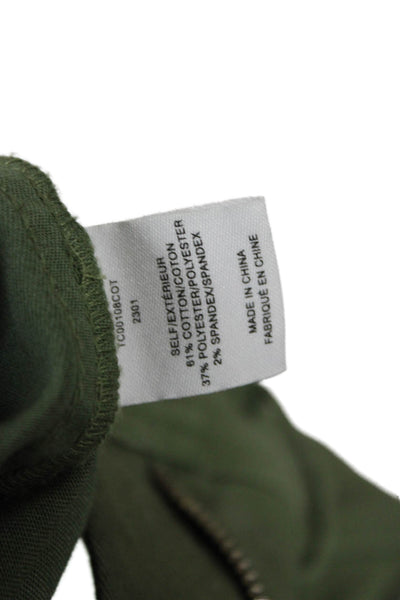 Derek Lam 10 Crosby Women Cropped Cargo Pants Green Rayon Size 2