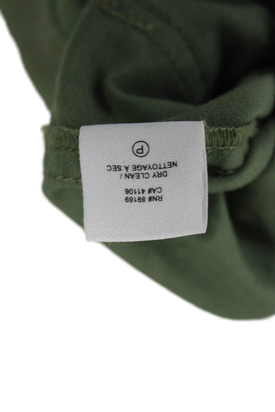 Derek Lam 10 Crosby Women Cropped Cargo Pants Green Rayon Size 2