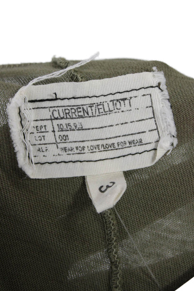 Current/Elliott Women Trapeze Swing T-Shirt Dress Green V-Neck Size 3