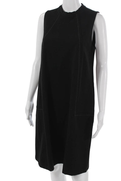 J. Mclaughlin Women Shift Dress Black Sleeveless Mock Neck Knee Length Size M