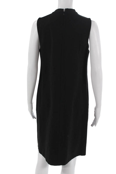 J. Mclaughlin Women Shift Dress Black Sleeveless Mock Neck Knee Length Size M