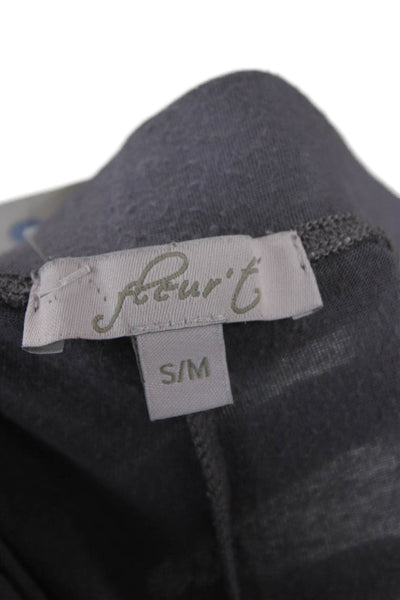 Fleur't Unisex Sweatpants Dark Gray Rayon Spandex Drawstring Bohemian Size M