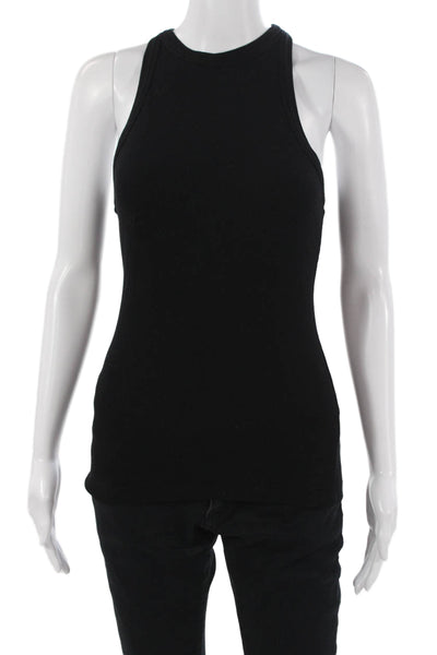 Stateside Womens Black Sleeveless High Neck Basic Tank Size XS