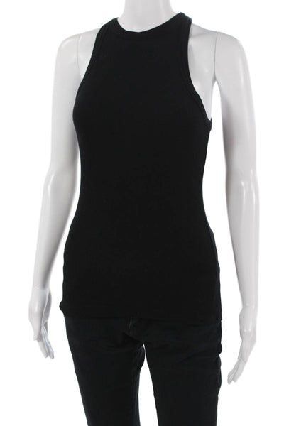 Stateside Womens Black Sleeveless High Neck Basic Tank Size XS