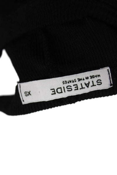 Stateside Womens Black Sleeveless High Neck Basic Tank Size XS