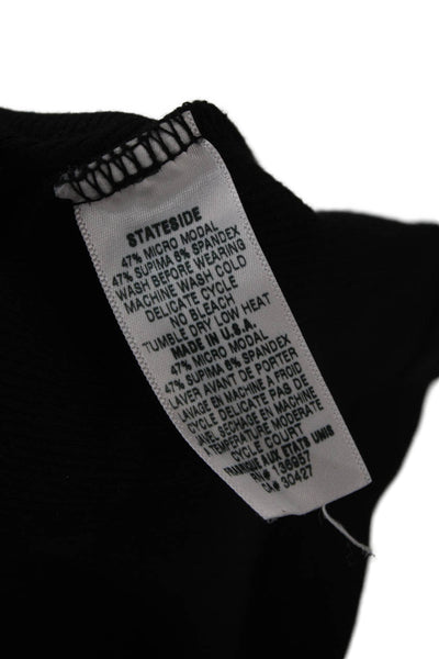 Stateside Womens Black Sleeveless High Neck Basic Tank Size XS