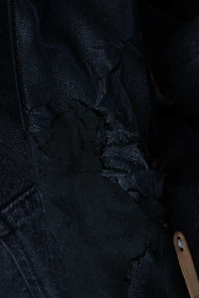 Nanushka Women Denim Jacket Black Cotton Button Long Sleeve Size XS