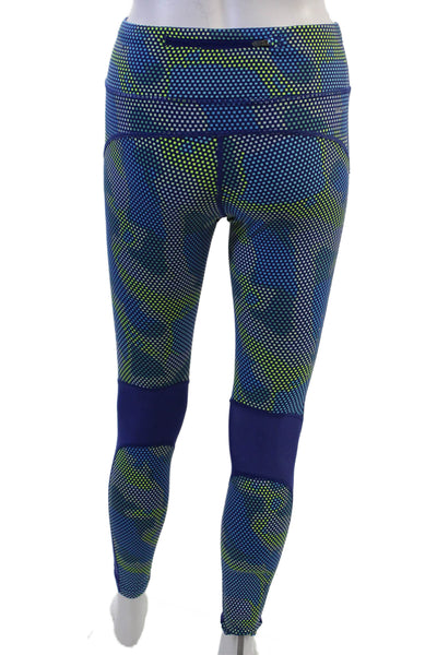 Nike Womens Ankle Leggings Blue Geometric Nylon Spandex Size S