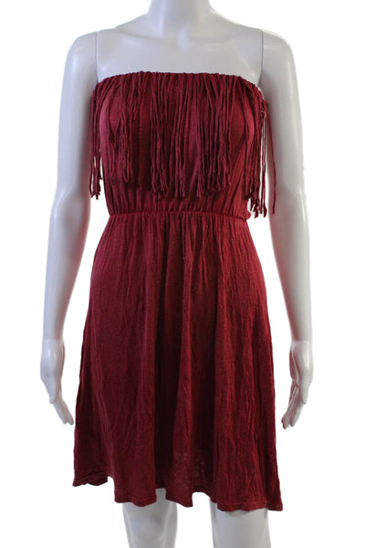 Ocean Drive Women Sundress Red Sleeveless Short Rayon Spandex Boho Size S