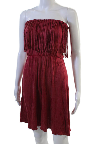 Ocean Drive Women Sundress Red Sleeveless Short Rayon Spandex Boho Size S