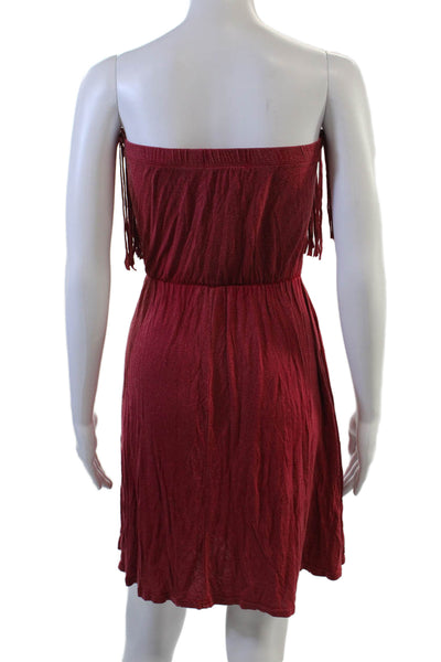 Ocean Drive Women Sundress Red Sleeveless Short Rayon Spandex Boho Size S