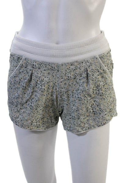 Lululemon Unisex Gray Camo Shorts 86% Polyester 14% Spandex Size 2