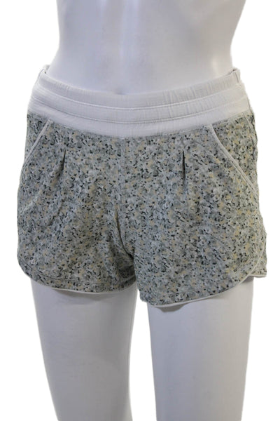 Lululemon Unisex Gray Camo Shorts 86% Polyester 14% Spandex Size 2