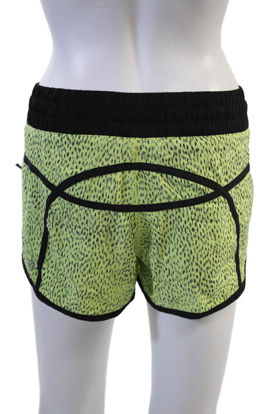 Lululemon Womens Black Leopard Nylon Blend Zip Shorts Size 4