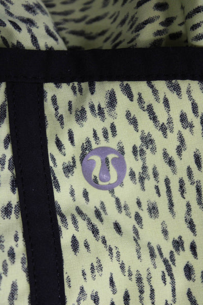 Lululemon Womens Black Leopard Nylon Blend Zip Shorts Size 4