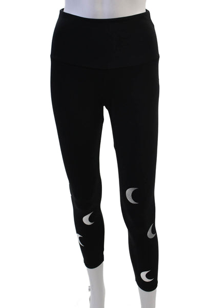 ONZIE Womens Ankle Moon Graphic Black Nylon Blend Leggings Size S